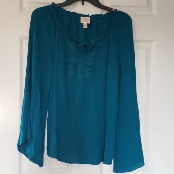 St. John's Bay Tops - Teal flowy blouse.